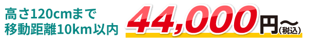 高さ1.2mまで4.4万円～