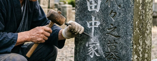 墓標の彫りなおし